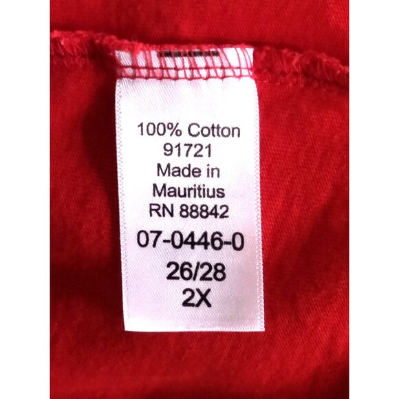 Woman Within Coral Red V-Neck Top Ruching Detail Short Sleeve Size 2X 26/28 - Picture 7 of 7